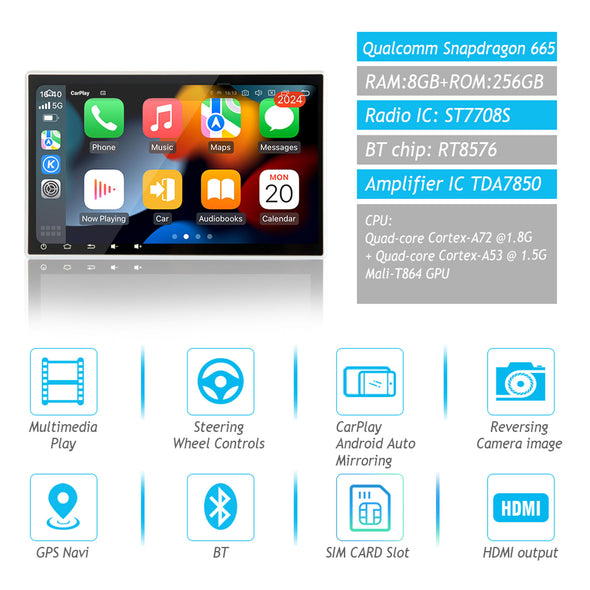 SYGAV Android 13 Car Stereo Radio 8GB+256GB for Mitsubishi Lancer EVO X 2008 - 2017 Head unit with CarPlay Android auto