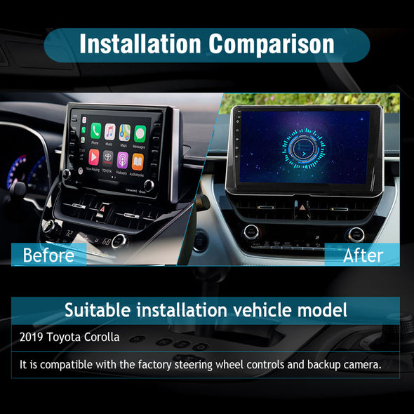 SYGAV Android 11 Car Stereo Radio with CarPlay for 2019-2024 Toyota Corolla / GPS Navigation Head Unit with WiFi Bluetooth