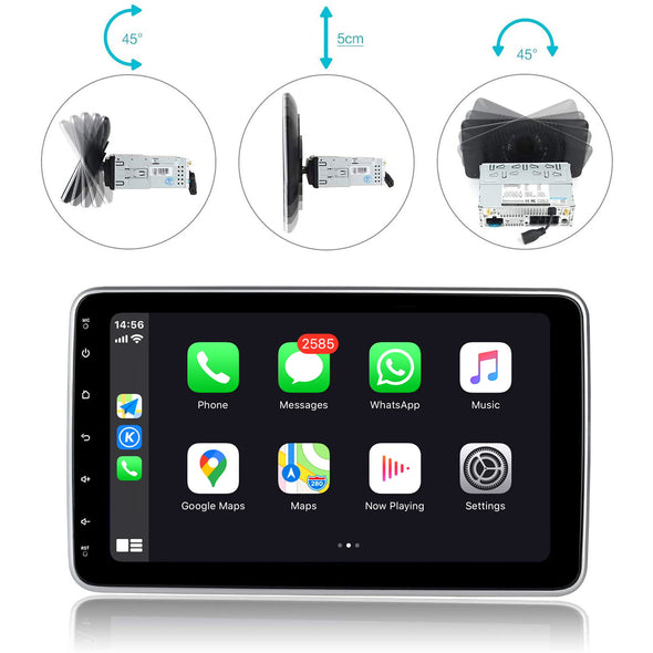 SYGAV 10.2" Android 10.0 Car Stereo for Universal 1 Din Radio GPS Headunit with CarPlay Android Auto