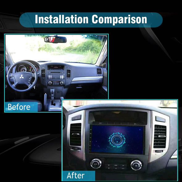 Mitsubishi Pajero V97 V93 stereo installation